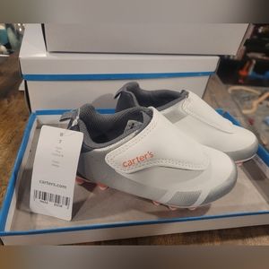Carter's | White & Gray Soccer Cleat 7T